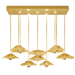 Embark Disc Linear Multi Light Pendant - Gold Leaf / Amber