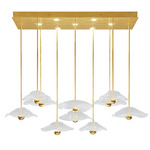 Embark Disc Linear Multi Light Pendant - Gold Leaf / Clear