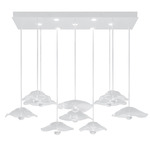 Embark Disc Linear Multi Light Pendant - White / Clear