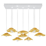 Embark Disc Linear Multi Light Pendant - White / Amber