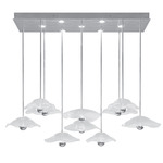 Embark Disc Linear Multi Light Pendant - Silver Leaf / Clear