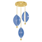 Embark Sail Multi Light Pendant - Gold Leaf / Blue