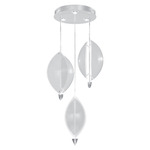 Embark Sail Multi Light Pendant - Silver Leaf / Clear