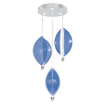 Embark Sail Multi Light Pendant - Silver Leaf / Blue