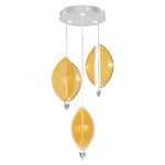 Embark Sail Multi Light Pendant - Silver Leaf / Amber
