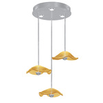 Embark Disc Multi Light Pendant - Silver Leaf / Amber