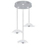 Embark Disc Multi Light Pendant - Silver Leaf / Clear