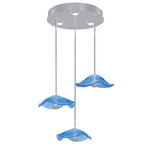 Embark Disc Multi Light Pendant - Silver Leaf / Blue