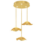 Embark Disc Multi Light Pendant - Gold Leaf / Amber