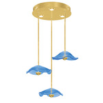 Embark Disc Multi Light Pendant - Gold Leaf / Blue