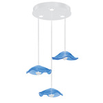 Embark Disc Multi Light Pendant - White / Blue
