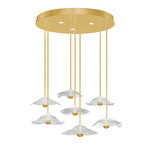 Embark Disc Multi Light Pendant - Gold Leaf / Clear