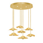 Embark Disc Multi Light Pendant - Gold Leaf / Amber