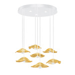 Embark Disc Multi Light Pendant - White / Amber