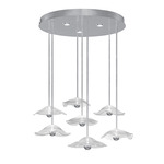 Embark Disc Multi Light Pendant - Silver Leaf / Clear