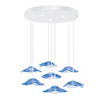Embark Disc Multi Light Pendant - White / Blue