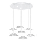 Embark Disc Multi Light Pendant - White / Clear