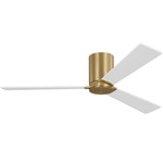 Rozzen Hugger Ceiling Fan - Burnished Brass / Matte White