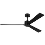 Rozzen Smart 60 Inch Ceiling Fan - Midnight Black / Midnight Black / American Walnut