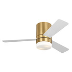 Era Hugger Ceiling Fan with Light - Burnished Brass / Matte White / Matte Opal