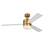 Era Ceiling Fan with Light - Burnished Brass / Matte White / Matte White