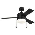 Syrus 44 inch Ceiling Fan with Light - Midnight Black / Walnut-Midnight Black / Matte White