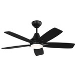 Lowden 44 inch Ceiling Fan with Light - Midnight Black / Walnut-Midnight Black / Frosted