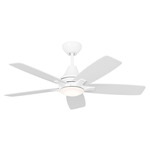Lowden 44 inch Ceiling Fan with Light - Matte White / Matte White / Frosted