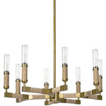 Carolina Outdoor Chandelier - Brass / Rattan