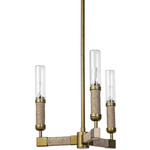 Carolina Outdoor Chandelier - Brass / Rattan