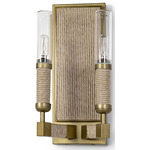 Carolina Outdoor Wall Sconce - Brass / Rattan