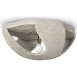 Corsica Ceiling Flush Light - Antique Brass / Whitewash