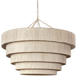 Everly Tier Chandelier - Taupe / Natural Abaca