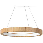 Gibson Chandelier - Antique Brass / Natural Rattan