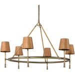 Hendrick Chandelier - Burnished Brass / Cognac