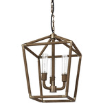 Hollister Outdoor Chandelier - Light Bronze / Rattan
