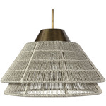 Pescadero Outdoor Pendant - Antique Brass / Whitewash