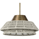 Pescadero Outdoor Pendant - Antique Brass / Whitewash