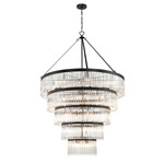 Emory Grande Chandelier - Black Forged / Clear