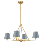 Xavier 4 Light Chandelier - Vibrant Gold / Blue
