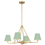 Xavier 4 Light Chandelier - Vibrant Gold / Green