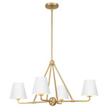 Xavier 4 Light Chandelier - Vibrant Gold / White
