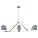 Xavier Linear Chandelier - Vibrant Gold / Blue