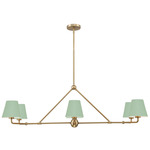 Xavier Linear Chandelier - Vibrant Gold / Green