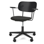 Co Upholstered Seat Office Chair - Black / Black Oak / Re-Wool 198