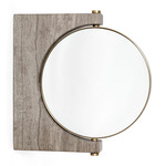 Pepe Wall Mirror - Wood Grain Marble / Brass