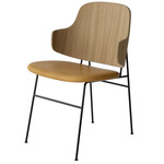 Penguin Upholstered Dining Chair - Black / Natural Oak / Dakar Cognac Leather