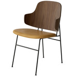 Penguin Upholstered Dining Chair - Black / Walnut / Dakar Cognac