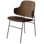 Penguin Upholstered Dining Chair - Black / Walnut / Dakar Brown