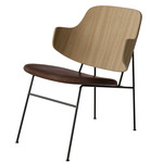 Penguin Upholstered Lounge Chair - Black / Natural Oak / Dakar Brown Leather